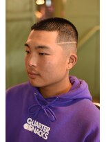 メリケンバーバーショップ フクオカ(MERICAN BARBERSHOP FUK)&nbsp;ハイライトマッシュパーマウルフアッシュブラック