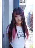 姫カット　ビビットピンク