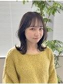 【Meenaハザマ】くびれヘア×ニュアンスグレージュ
