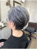 くびれショート【ナチュラルパーマ/白髪ぼかし】