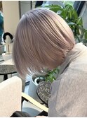 ハイトーンカラータッセルボブ切りっぱなしボブ外ハネボブ顔周り