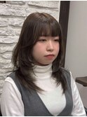 ミディアムレイヤー/オリーブベージュ/ハッシュカット広島美容院