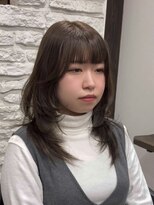 アンダーバーホワイト 広島 並木店(_WHITE)&nbsp;ミディアムレイヤー/オリーブベージュ/ハッシュカット広島美容院