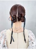 おくれ毛ロンググレージュ韓国ヘアオリーブベージュ_ba582691