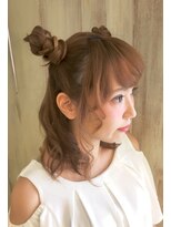 【AnFyeforprco】ハーフアップ☆お団子ツインテール♪