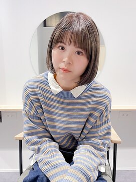 テン 栄店(tenn) ワンレンボブ/シースルー前髪/ミルクティーアッシュ/kuroda