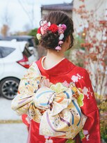 ヘアデザイン ステラ(hair design sTella)&nbsp;★赤い着物に裏編み込みのヘアセット★