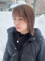 ヘアメイク マルナ 本店(HAIR MAKE MALUNA)&nbsp;【MALUNA ペコ】切りっぱなしボブ×シークレットハイライト