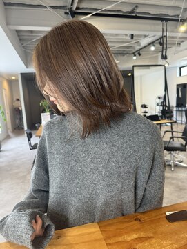 ナンバー(number+) 20代30代40代髪質改善カラーミルフィーユ透明感耳掛け
