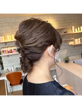 ティーワン 神埼店(T-one) ■パーティーヘアセット/編みおろしアレンジ/ミディアムヘア