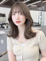 フォンズ(FONS) ナチュラル可愛い外ハネミディアム＊透明感オリーブグレージュ