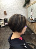 ハイライトショートボブ