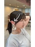 サイドバング×おくれ毛×骨格補正顔まわりカット