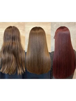 カラーしながらダメージ補修//柔らかくまとまりのある仕上がりに* .