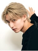 メンズブリーチマッシュハイトーンダブルカラーベージュカラー.