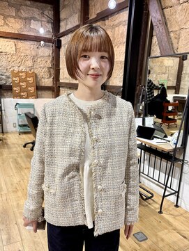 ショートボブハイライトレイヤーカットヘアセット髪質改善天文館