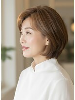 ブロッサム 東中野店&nbsp;似合わせカット◎脱白髪染めハイライトで艶髪ミディ