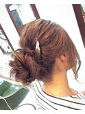 アレンジ×羽根バレッタ