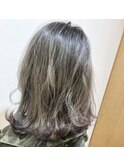 【crea座間】Wカラー　ダークシアーグレージュx裾カラー_cr216
