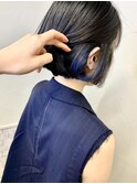 前下がりボブ&ブルーインナーカラー