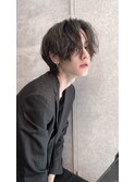 前下がりミディアムマッシュ センターパート