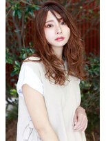 ラフィス ヘアー センス 広島袋町店(La fith hair SEnSE)&nbsp;【La fith】 オレンジベージュ×セミロングスタイル