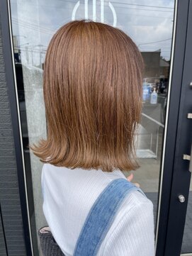 メルバイレガロ 水戸(mer by REGALO) 切りっぱなしボブ×オレンジブラウン