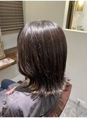 #外ハネボブ#ペールベージュ#セクションカラー