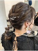 シニヨン編みおろし結婚式褒められる♪編み込み