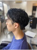 MEN’S HARE マッシュパーマアッシュブラック