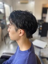 メンズカット バイ ソイクフ(メンズカット by SOY-KUFU) MEN’S HARE マッシュパーマアッシュブラック