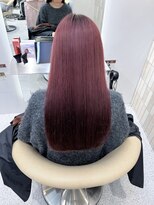 ロンドシェリ 仙台(Lond Cheri)&nbsp;ワインレッド ダブルカラー ブリーチ 髪質改善 韓国ヘア 仙台