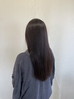 ヘアメイクアン(Hair Make Une)&nbsp;暗髪ストレートパーマ　レイヤーカット　ツヤストレート