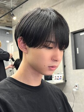 エルマーク 心斎橋(L-MARK) 黒髪マッシュナチュラルマッシュメンズヘア韓国ツーブロック