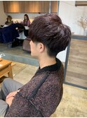 メンズマッシュ×ボルドーカラー