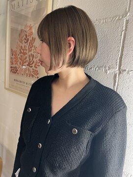 アンドビューティフル 恵比寿(andbeautiful) 大人ショートボブ×透明感オリーブカラー
