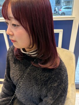 アンソル オブ リシェール(N'SOL of RICHAIR) イメチェン/ホワイトブロンド/外ハネボブ/ワイドバング/南越谷