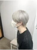 ホワイトシルバーカラーブリーチダブルカラーホワイトブロンド