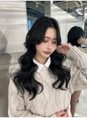 ロングヘアー　ブルーブラック　髪質改善 赤坂見附