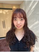 ロングヘア×ウェーブヘア×前髪パーマ【CYAN.栄/矢場町/大須】