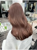 韓国ヘア顔周りレイヤーミルクティーベージュグレージュカラー