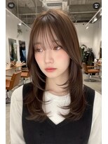 ノイエ 原宿 北参道(NoIE) ミディアムヘア韓国ヘア顔周りレイヤーハッシュカット