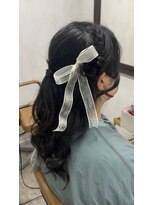 プライズ アイリス 池袋東口店(prize Iris) ハーフアップお花池袋フラワーヘアアレンジ