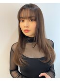 ダークラベンダーグレージュレイヤーカット韓国巻き顔周りカット