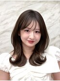 結べるレイヤーカット/グレージュブラウン/韓国巻き/顔周り