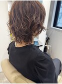 マッシュショート白髪ぼかしパーマヘアニュアンスパーマ心斎橋