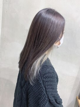 if ラベンダーグレー×ホワイト×インナーカラー