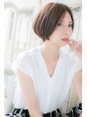 “mod’s天神” 前髪なしのショートボブスタイル