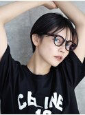 黒髪×耳掛けクールショート