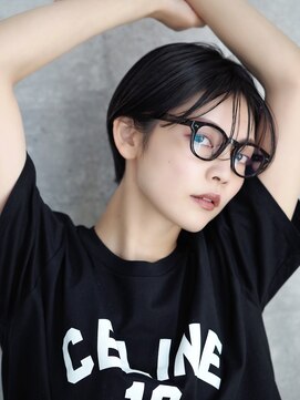 ヘアーデザイン アンジェロ インアルト(Hair Design Angelo In alto) 黒髪×耳掛けクールショート